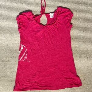 Cute Crewcuts red blouse with fish design, size Medium